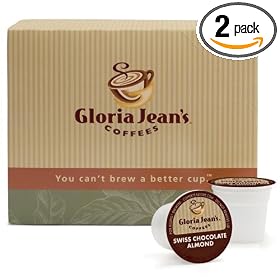 Gloria Jean's Coffees, Swiss Chocolate Almond, 24-Count K-Cups for Keurig Brewers (Pack of 2)