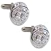 Cufflinks Sterling Silver Pair Zircon Gemstone (cflng237)
