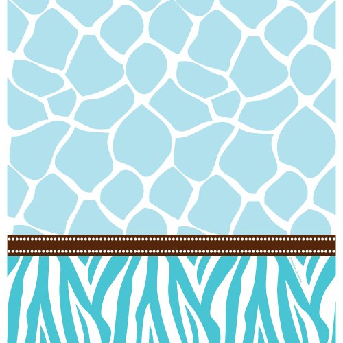Creative Converting Baby Shower Wild Safari Border Print Plastic Table Cover, 54 by 108-Inch, Blue
