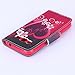 Galaxy Core Prime Case,G360 Wallet Case,G360 Samsung Case,Galaxy Core Prime Flip Cover,Danhua Luxury Magnetic PU Leather Credit Card Holder[Money Card Slot]Red Love Flowers Premium Soft TPU Synthetic Leather Flip Cover Wallet Case for Samsung Galaxy Core Prime G360 / Prevail LTE