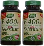 Vitamin E-400ui with Selenium 200 mcg, 100 ct (Pack of 2)