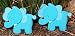 Felted Blue Elephant Quilt Clips - Set/2