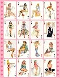 Pin Up Girl Playing Cards - Retro Greeting Card