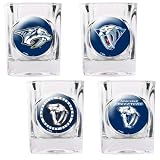 NHL Nashville Predators Four Piece Square Shot Glass Set (Individual Logos)
