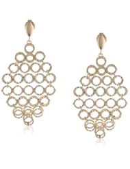 14k Italian Yellow Gold Multi-Circle Chandelier Dangle Earrings