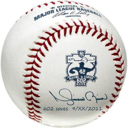 Steiner Sports New York Yankees Mariano Rivera Signed Record Breaking 602nd Career Save Logo Ball w/ Inscription