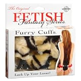 Fetish Fantasy Bondage Gear Faux Tiger Fur Furry Metal Handcuffs