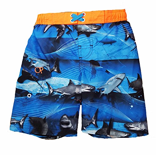 Ocean Pacific Boys Sharks Deep Sea Frenzy Swim Shorts