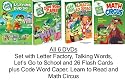 Leap Frog Bundle of 6 DVDs plus 26 Flash Cards: Learning Set (2009): Letter Factory, Talking Words Factory, Let's Go to School & 26 Flash Cards. Plus Talking Words 2 (Code Word Caper), Learn to Read At the Storybook Factory and Math Circus (Leapfrog)