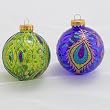 Pack of 4 Regal Peacock Translucent Glass Ball Christmas Ornaments 2.5" (60mm)
