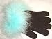 Imported One Size Black Magic Gloves Trimmed with Mint Marabou for Infants and Toddlers Ages 1-4 Years