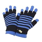 Ladies/Womens Striped Thermal 2 In 1 Magic Gloves (fingerless and full fingered)