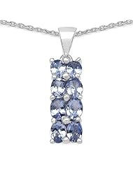 1.28 Carat Genuine Tanzanite Sterling Silver Pendant
