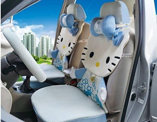 12pcs Hello Kitty Auto Car Front Rear Seat Cover Cushion Set 5-10 Days Delivery (Blue)