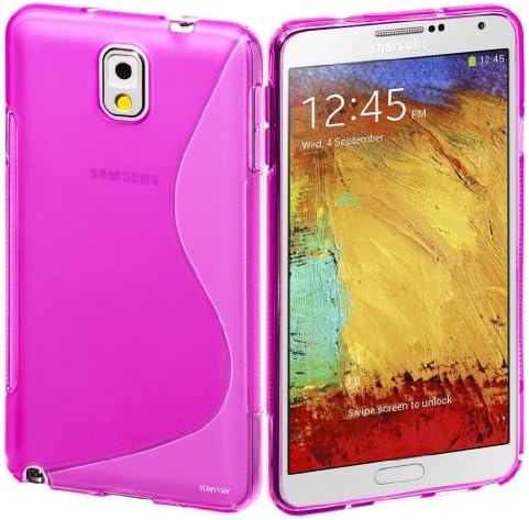 TONYYAN S-Line s line Back Case Flexible TPU Gel Cover for Samsung Galaxy (Galaxy Note 3, Pink)