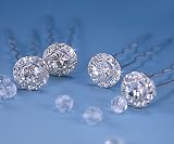 Small Pave Silver Bridal Hair Pins (Pack of 12)