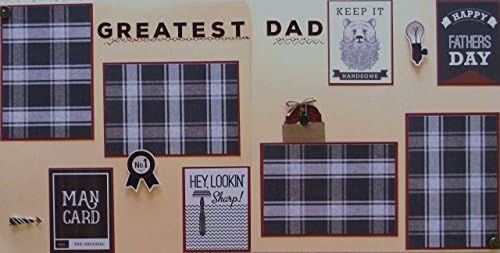 Father's Day Greatest Dad Dimensional Scrapbook Pages Premade Papers for Album Photo Craft (2 Pgs)