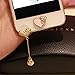 Bthdhk(TM) Love Pearl Diamond Pendant Pentagram Anti Dust Dock Ear Plug +Pink Love Home Button for Iphone 6S /6S Plus,iphone 6 6Plus,iphone 5S/SE,ipad Mini Ipad Air 2,ipod Touch 5