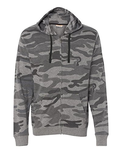 Burnside Mens Camo Full-Zip Hooded SweatShirt B8615