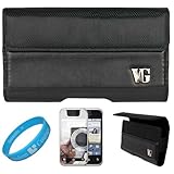 Black Portola Leather Carrying Holster with Fixed Belt-Clip and Magnetic Cl ....