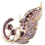 Golden Light Amethyst Leaf Brooch Swarovski
