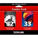 Lexmark #32/ #33 Black and Color Ink Cartridge Combo