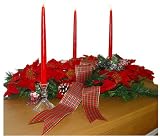 Christmas arrangement swag with Red Poinsettias