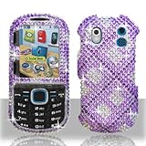 Premium - Samsung U460/Intensity II Full Diamond Purple Plaid Cover - Facep ....