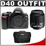 Nikon D40 6.1MP Digital SLR Camera with Nikon 18-55mm f/3.5-5.6G AF-S DX ED Zoom Lens + Nikon Gadget Bag / Case (Camera and Lens Refurbished by Nikon U.S.A.)
