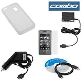 Durable Silicone Skin Soft Case + Rapid Car Charger + Home Travel Charger + USB Data Cable + Lcd Screen Protector for Samsung SPH M800 Sprint Instinct Cell Phone