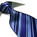 Towergem Extra Long Men's Tie Woven Jacquard Blue Striped Necktie XL 63