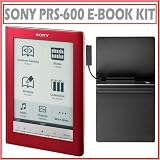 Sony PRS-600 Electronic Book Reader in Red Kit With Protective Cover w/ Light