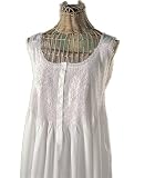 Handmade Smock Embellished Tatting Lace Girl 2-9 Cotton White Nightgown