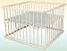 Baby : Kidsmax Laufgitter Laufstall David 100x100 weiß lackiert  inkl. Polsterboden, Schlupfsprossen, Höhenverstellung und Rollen