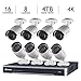 Swann Security System 16-Channel HD 4K IP NVR with 4TB HDD, 8 4K Cameras also with 100