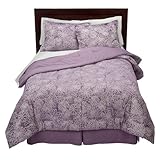 Home Hand Drawn Mum Comforter Set - Purple (King)