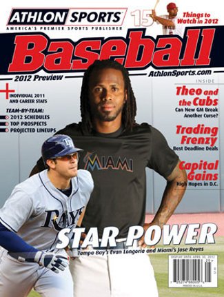2012 Athlon Sports MLB Baseball Preview Magazine- Tampa Bay Rays/Miami Marlins Cover