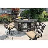 Darlee Palm Springs 82 Inch Cast Aluminum Party Bar Set With Cushions