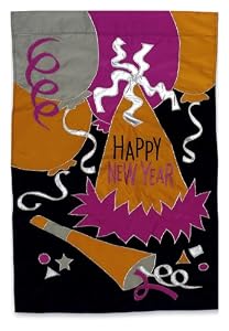 Happy New Year Garden Size Applique Banner