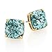 kate spade New York Small Square Aquamarine Blue Glitter Stud Earrings - On Card Only