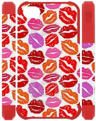 Generic Unique Otterbox-- Design Colorful Lips Custo Polymer four Color Black Red DoderBlue Coral Case Cover for iPhone4 iPhone4S