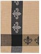 Waffle Weave 100% Cotton Fleur-de-Lis Dishtowel, Black 18" X 28" Set / 6