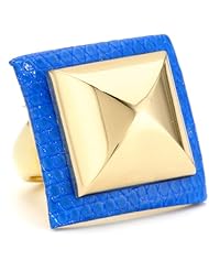 Ted Rossi "Resort" Neon Square and Pyramid Adjustable Ring