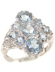 Huge High Quality Solid 925 Sterling Silver Natural Aquamarine Right Hand Ring - Finger Sizes 4 to 12 Available
