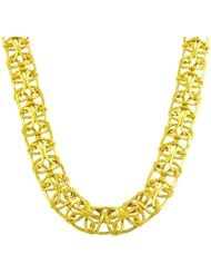 18 Karat Yellow Gold over Sterling Silver Lace Link Necklace (18 Inch)