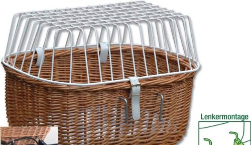 Hunde Fahrradkorb für Lenker mit Gitter, B45xT32xH31 cm