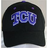 Texas Christian Horned Frogs One-Fit NCAA Cotton Twill Flex Cap (Black)