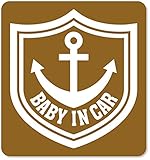 imoninn BABY in car ステッカー　【マグネットタイプ】　No.14　イカリ　（ゴールドメタリック）