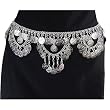 Gorgeous White Brass Hip Chain Belt with Jingling Coins, Fits waist or hips 36" - 42". Chain Link Belt for Belly Dancing or Casual Wear