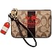 Coach Heritage Stripe Wristlet Bag Brown 40960